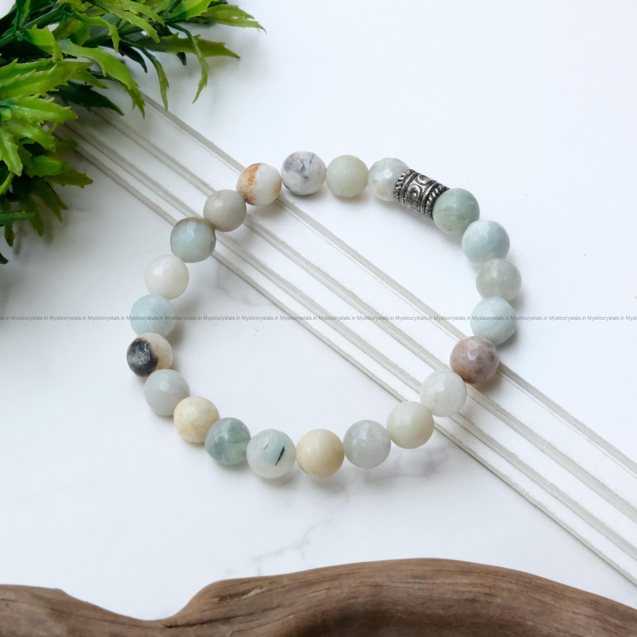 Amazonite Diamond Cut Bracelet - Image 2