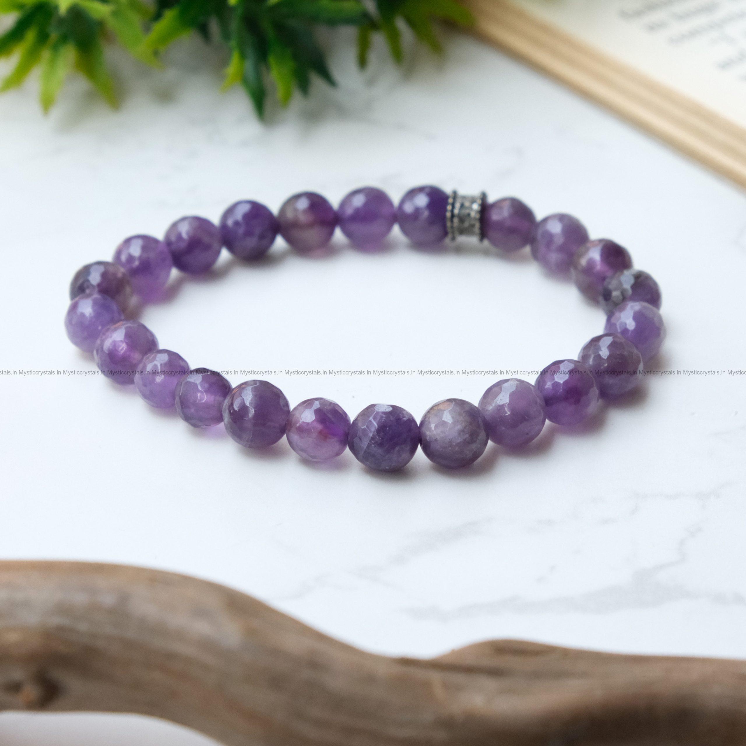 Amethyst Diamond Cut Bracelet