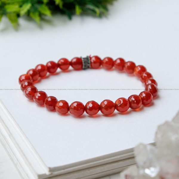 Carnelian Diamond Cut Bracelet - Image 3