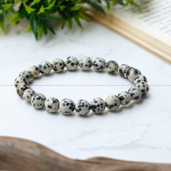Dalmatian Jasper Diamond Cut Bracelet