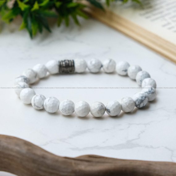 Howlite Diamond Cut Bracelet
