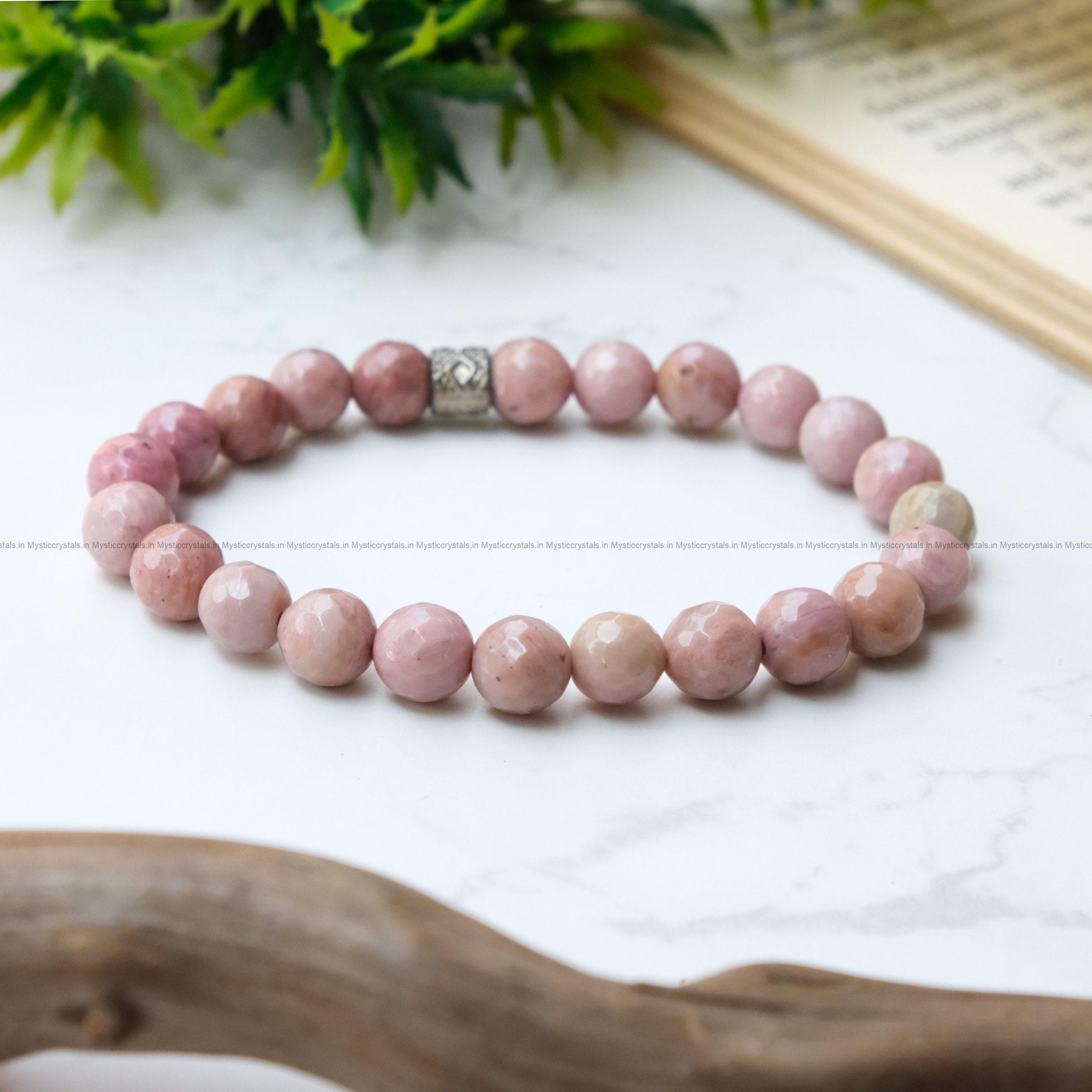 Rhodochrosite Diamond Cut Bracelet