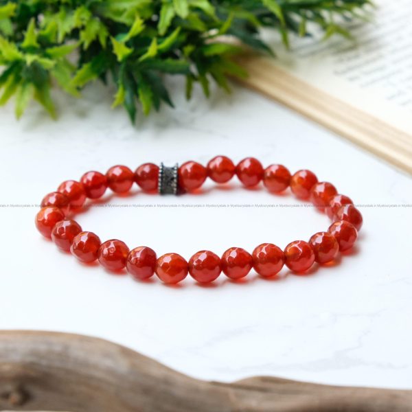 Carnelian Diamond Cut Bracelet