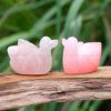Rose Quartz Pair Mandarian Duck