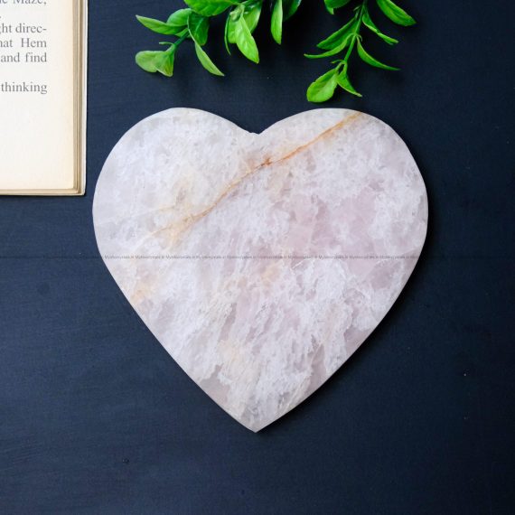 ROSE QUARTZ HEART shape Coaster