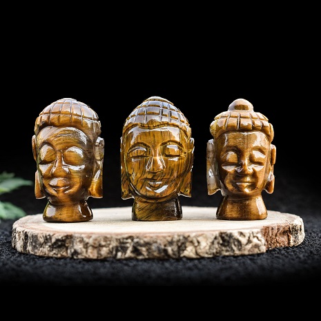 Tiger Eye Buddha Head