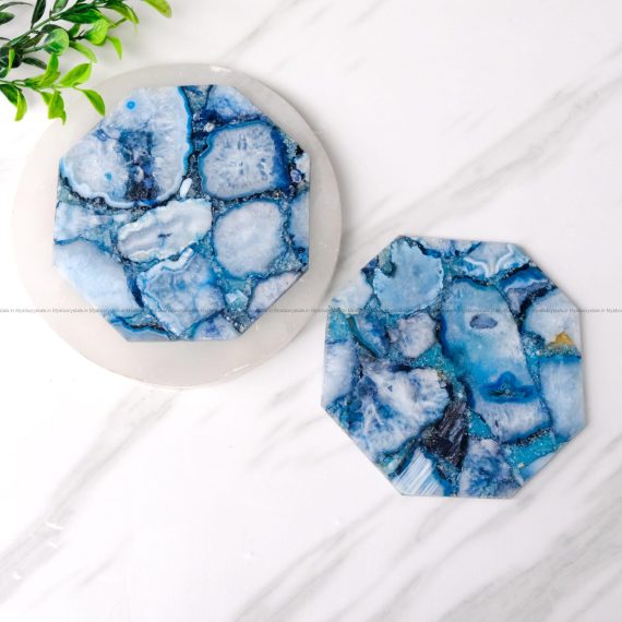 blue onxy Hexagon Coaster