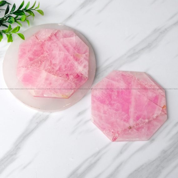 Rose Quartz Hexagon Coaster