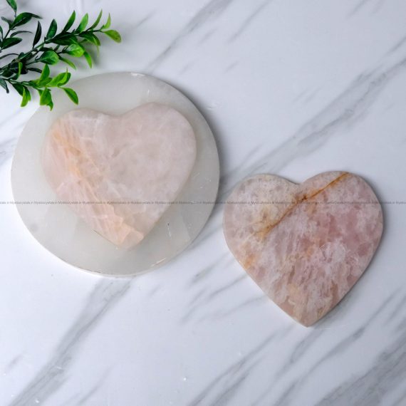 ROSE QUARTZ HEART shape Coaster