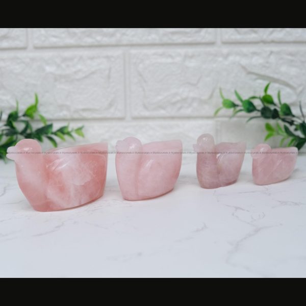 Rose Quartz Pair Mandarian Duck
