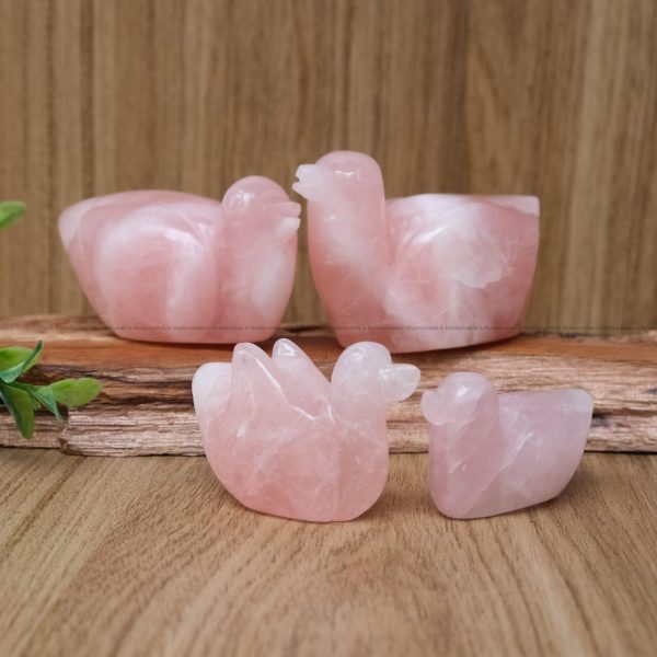 Rose Quartz Pair Mandarian Duck