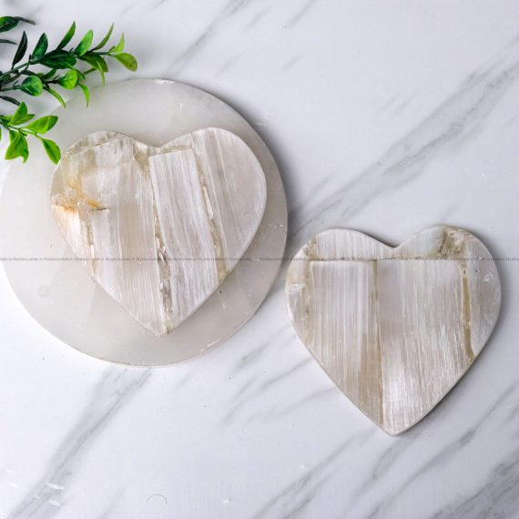 Selenite Heart Shape Coaster