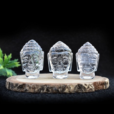 Clear Quartz Buddha Head