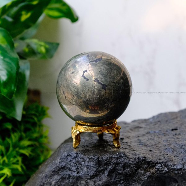 Golden Pyrite Sphere/Ball