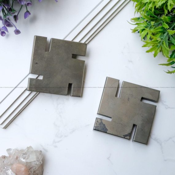 Golden Pyrite Swastik