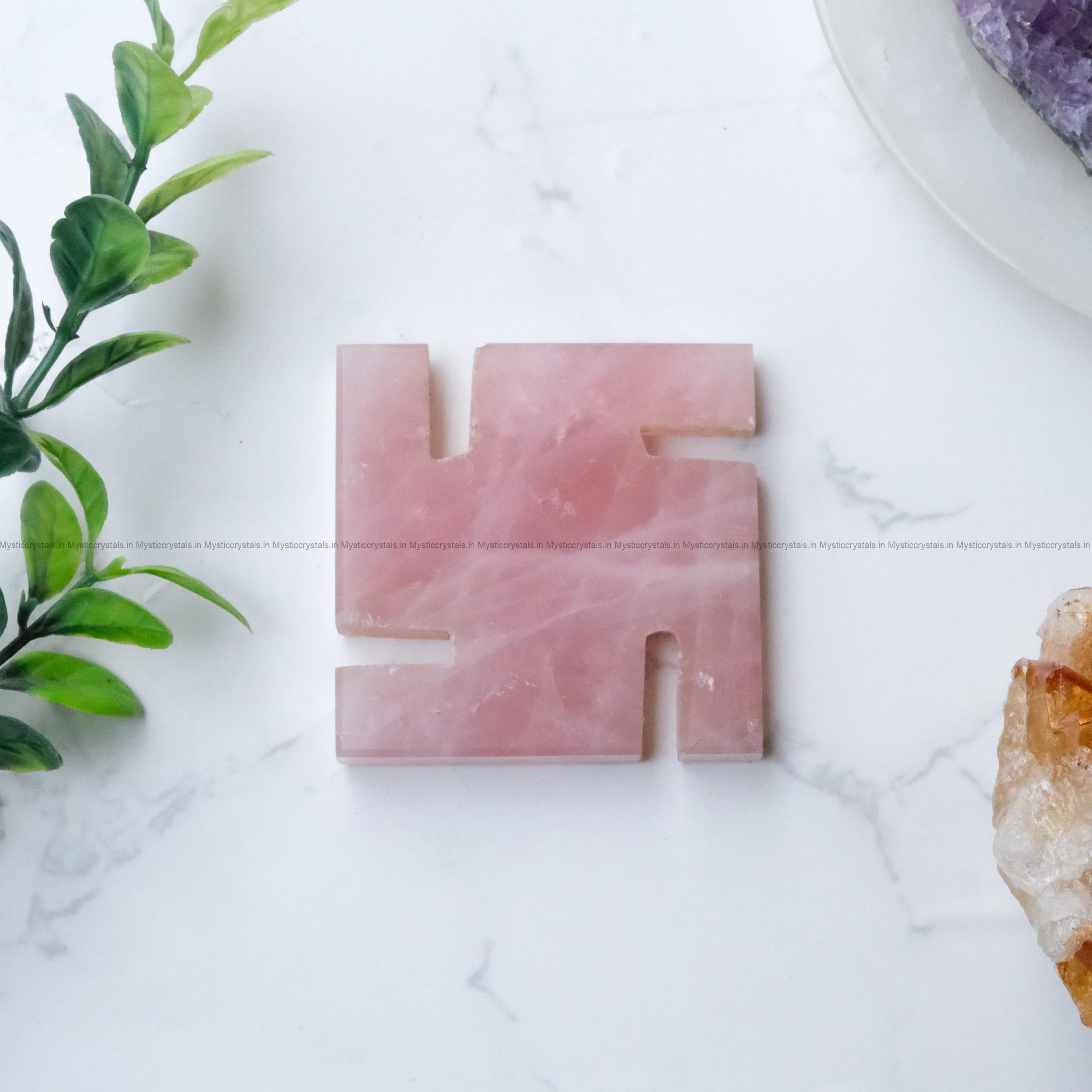 Rose Quartz Swastik - Image 3