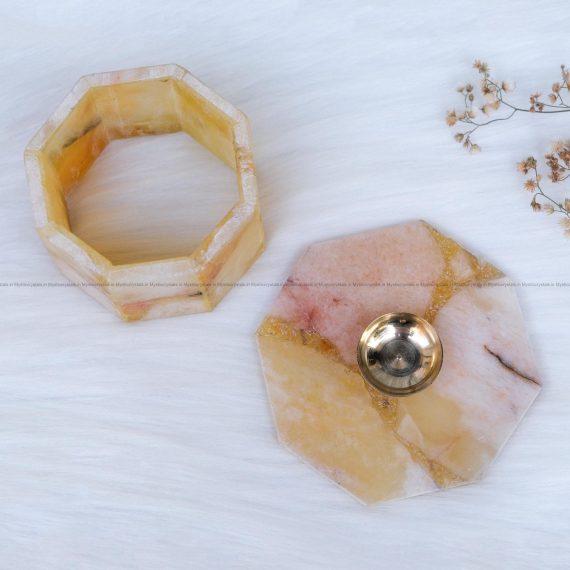 Yellow Aventurine Tea light Holder