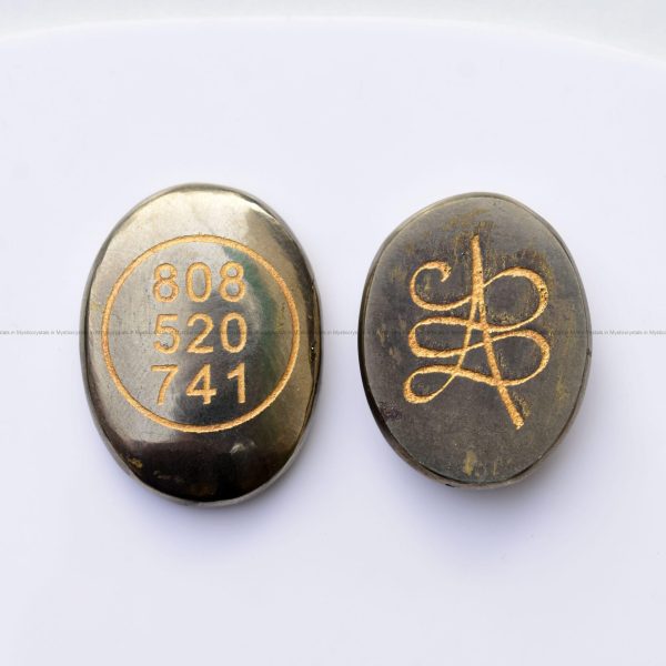 Golden Pyrite Zibu symbol Cabochon