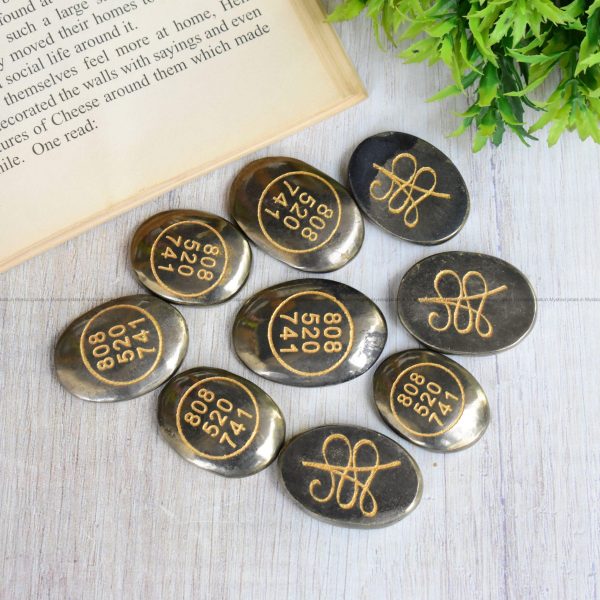 Golden Pyrite Zibu symbol Cabochon