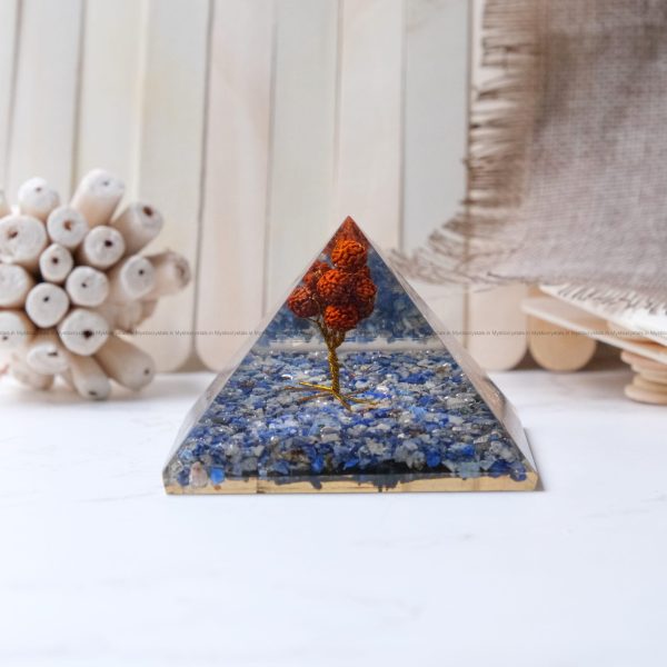 Lapis Lazuli With Rudraksha tree Orgone Pyramid - Image 2