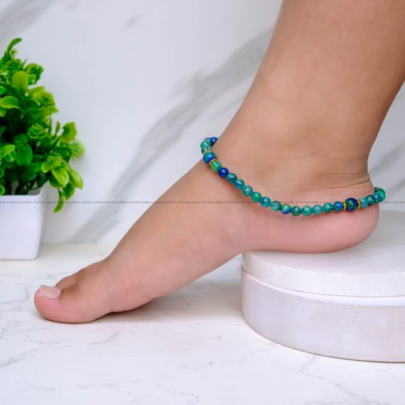 Azurite with Malachite Anklet