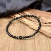 Black Obsidian (Rainbow) Anklet