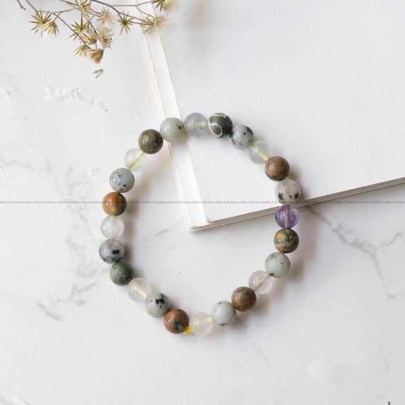 Natural Healing Crystal stone 8 mm unisex Bead Bracelet for energizing Planet MOON