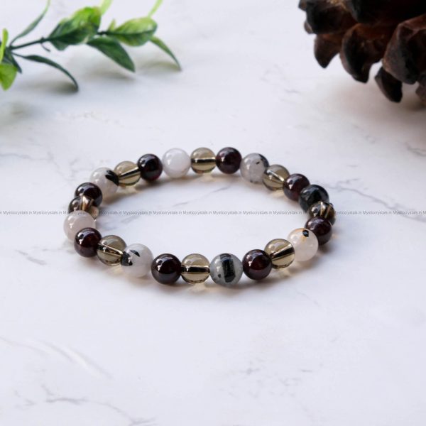 Natural Healing Crystal stone 8 mm unisex Bead Bracelet for calming Planet Rahu