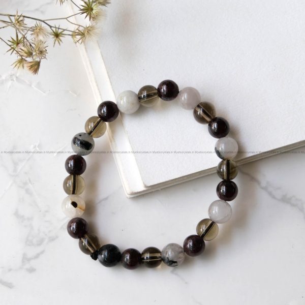 Natural Healing Crystal stone 8 mm unisex Bead Bracelet for calming Planet Rahu