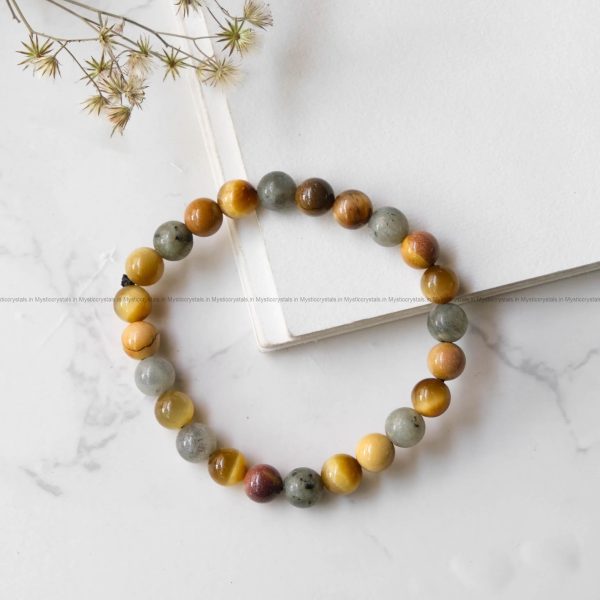 Natural Healing Crystal stone 8 mm unisex Bead Bracelet for calming Planet ketu