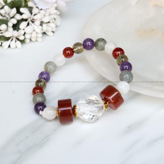 Cancer Zodiac Sign Healing Crystal Bracelet