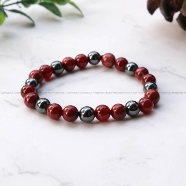 Natural Healing Crystal stone 8 mm unisex Bead Bracelet for energizing Planet Mars