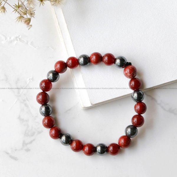 Natural Healing Crystal stone 8 mm unisex Bead Bracelet for energizing Planet Mars
