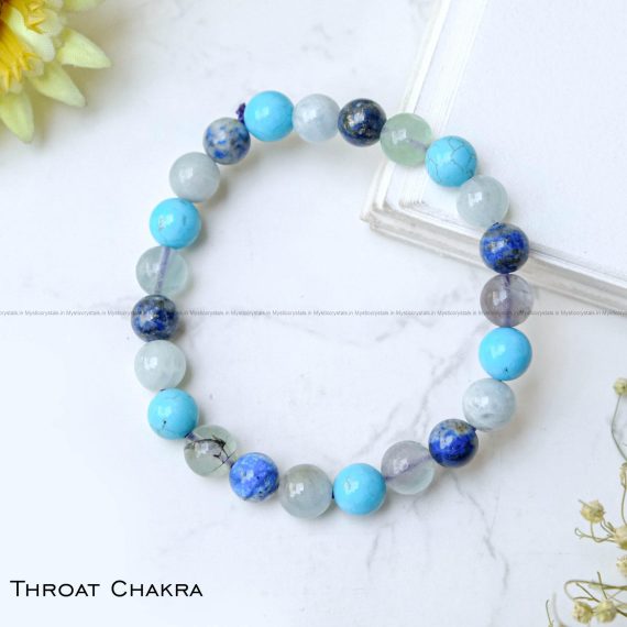 Healing Crystal Bracelet for Throat Chakra
