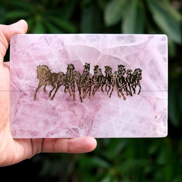 Rose Quartz 7 horse wall hanging