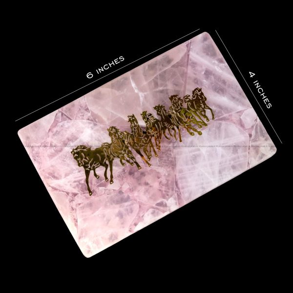 Running Horses Rose Quartz Wall Hanging