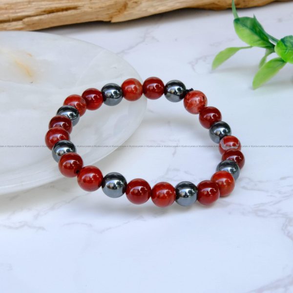 Natural Healing Crystal stone 8 mm unisex Bead Bracelet for energizing Planet Mars