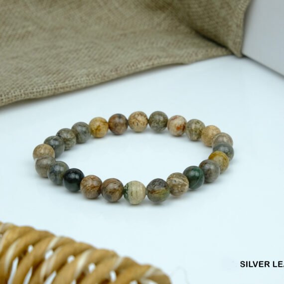 Silver Leaf Jasper Crystal Bracelet