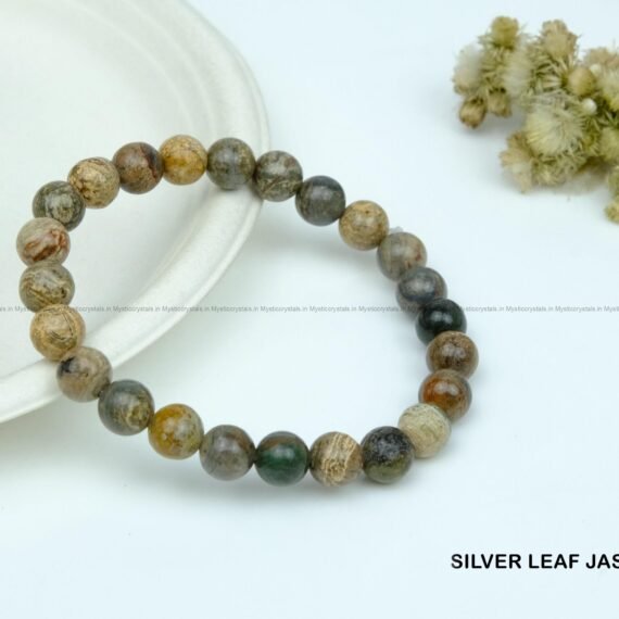 Silver Leaf Jasper Crystal Bracelet
