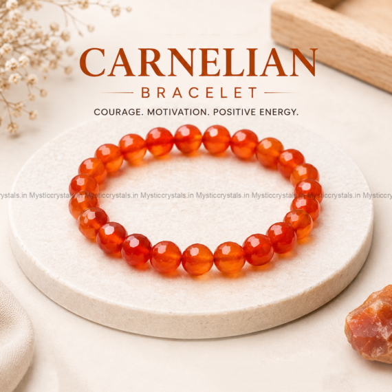 Carnelian 10 mm Diamond Cut Bracelet