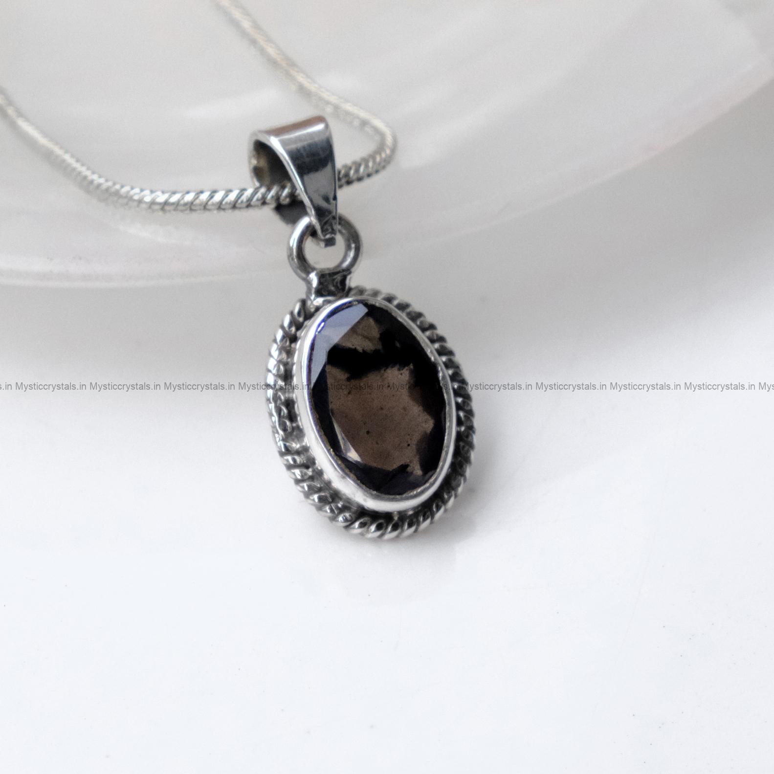 Chintamani Faceted Pure Silver Pendant Pyramid Tatva