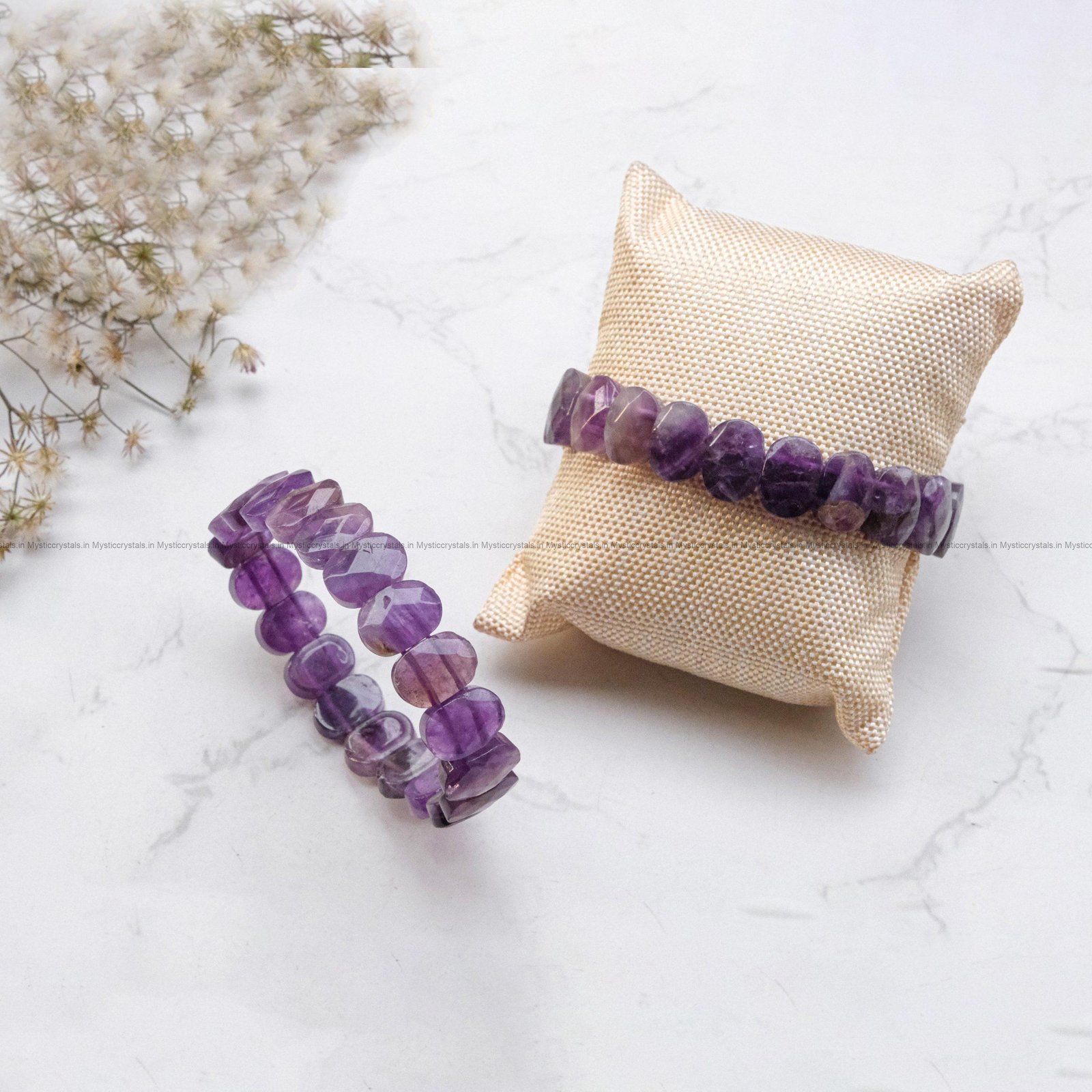 Amethyst Oval Faceted Bracelet