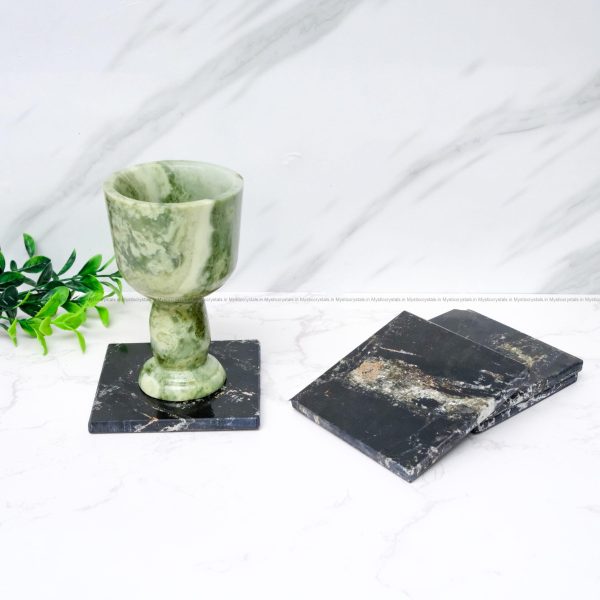 Black Tourmaline Square Coaster