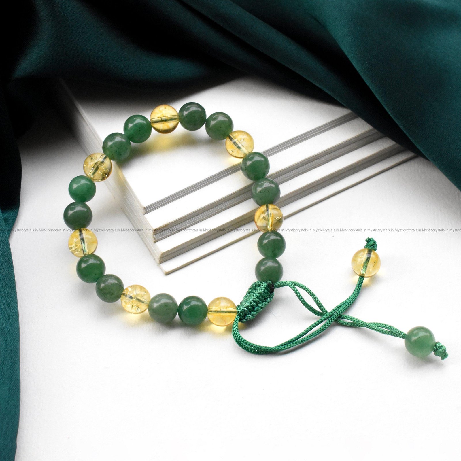 Citrine and Green Aventurine Combo Adjustable Bracelet