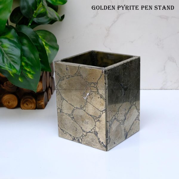 Golden Pyrite Pen Stand