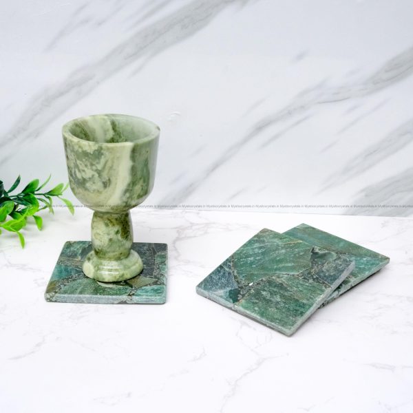 Green Aventurine (Dark) Square Coaster