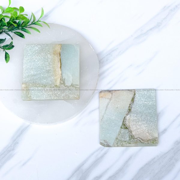 Green Aventurine (Light) Square Coaster
