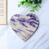 Yellow Calcite with Purple Fluorite Coaster