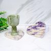 Yellow Calcite with Purple Fluorite Coaster