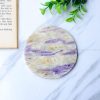Yellow Calcite with Purple Fluorite Coaster